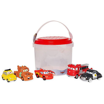 Disney Store Cars Bath Set Lightning McQueen Luigi Sheriff Mater Red New