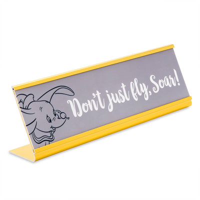 Disney Parks Dumbo Don't Just Fly Soar! Desk Nameplate New