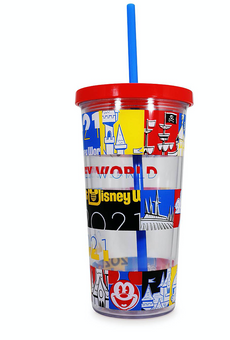 Disney Parks WDW 2021 Mickey and Friends Tumbler with Straw New