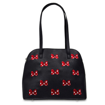 Disney Parks Minnie Mouse Bows Black Satchel Bag New with Tags