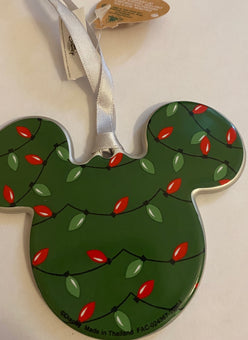 Disney Parks Santa Mickey Icon Disc Ceramic Christmas Ornament New With Tags