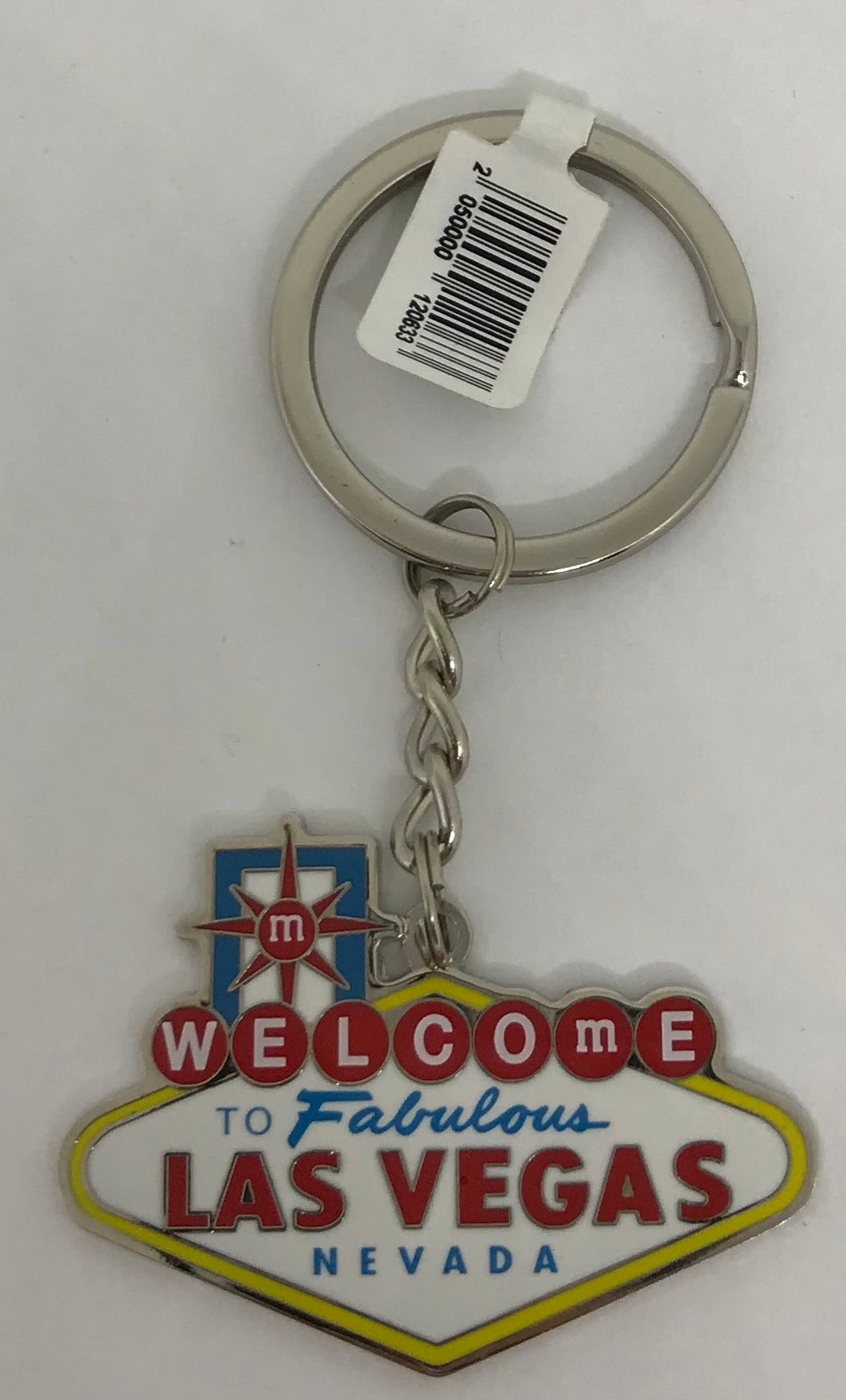 M&M's World Welcome to Fabulous Las Vegas Sign Metal Lentil Keychain New