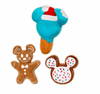 Disney Mickey Gingerbread Cookie Ice Cream Bar Holiday Dog Toy Set 3-Pc. New