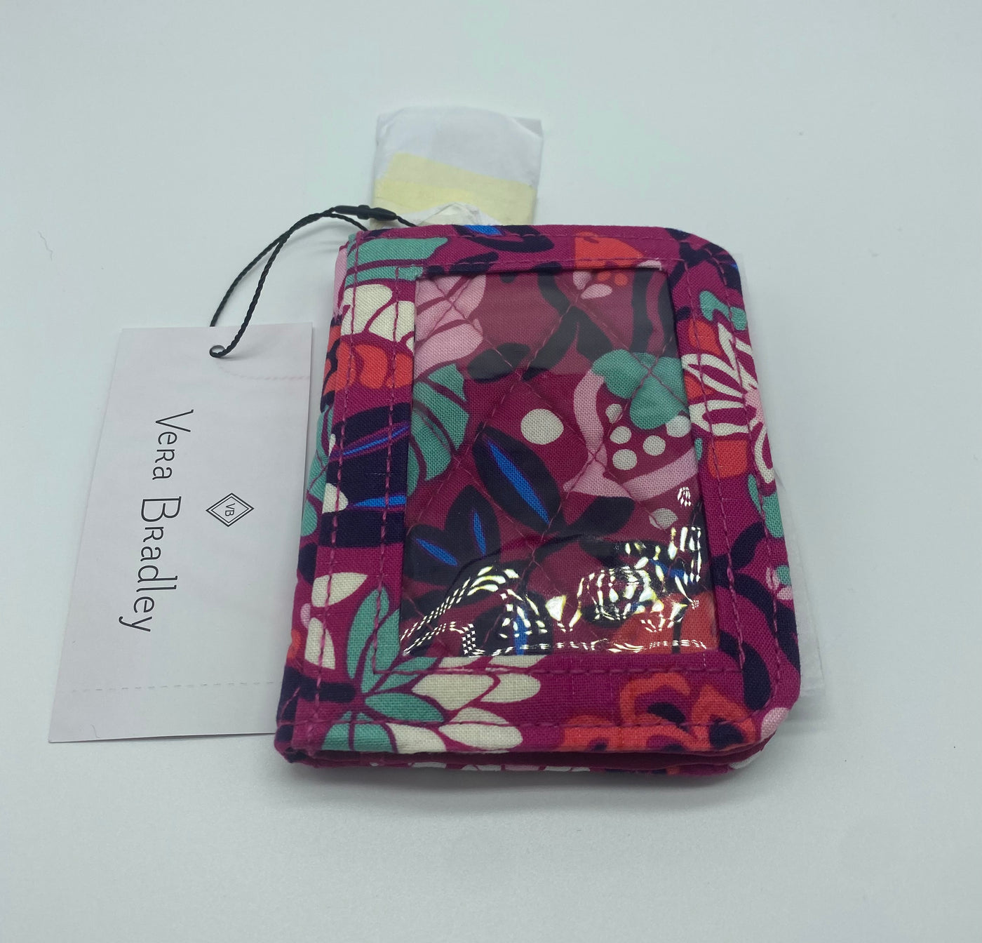 Vera Bradley Factory Style Cotton Campus Double ID Bloom Berry New with Tag