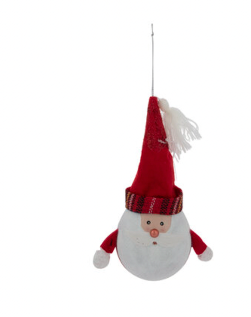 Robert Stanley Santa With Plaid Hat Glass Christmas Ornament New with Tag