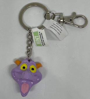 Disney Parks Figment Head Keychain Epcot Bag Charm Keyring Zipper Pull New