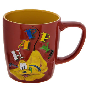 Disney Parks Pluto Play Happy Ceramic Coffee Mug New