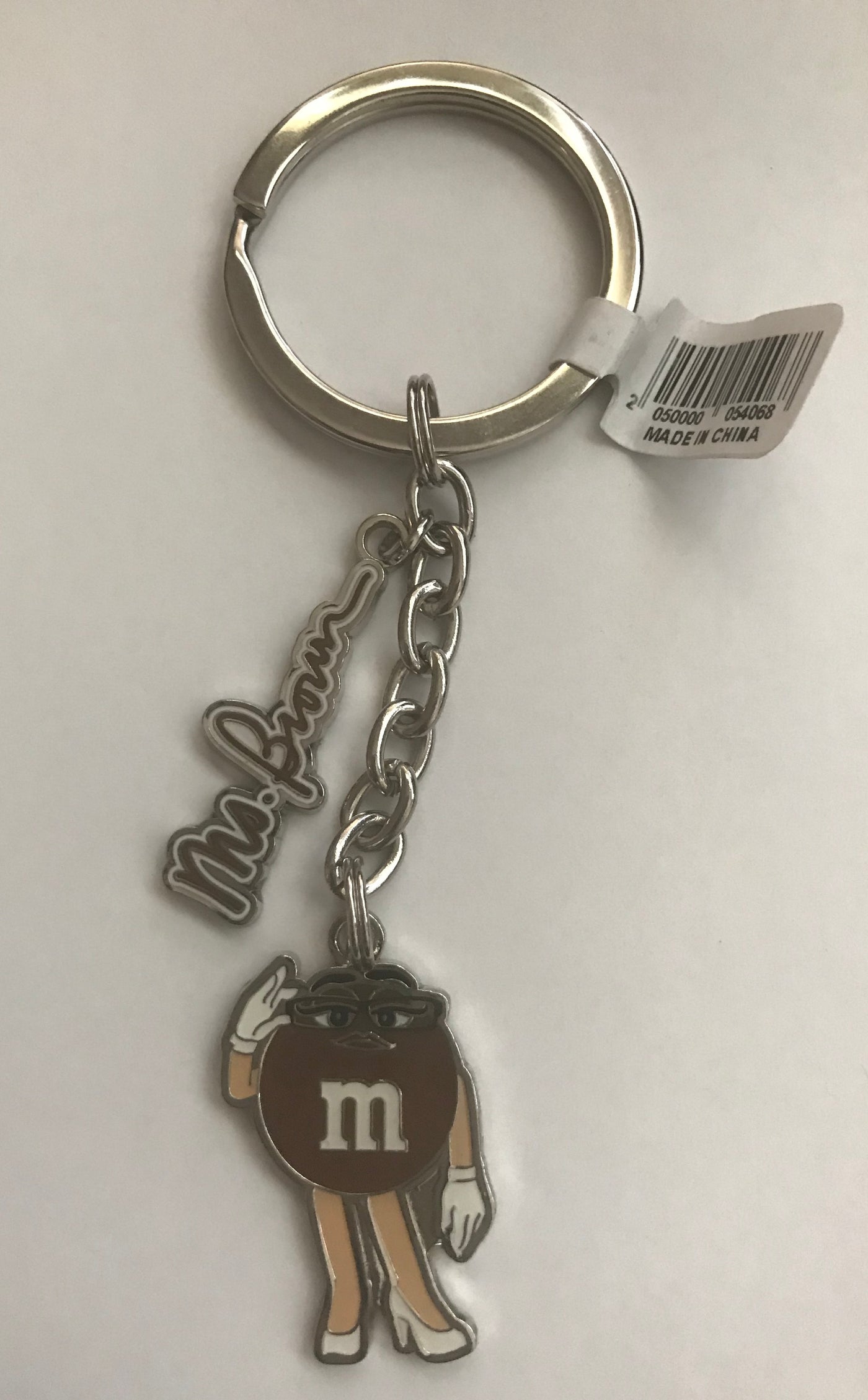 M&M's World Brown Heart Carabiner Metal Keychain New with Tag