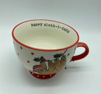 Sleigh Bell Bistro Happy Sloth-I-Days Holidays Christmas Coffee Tea Mug New