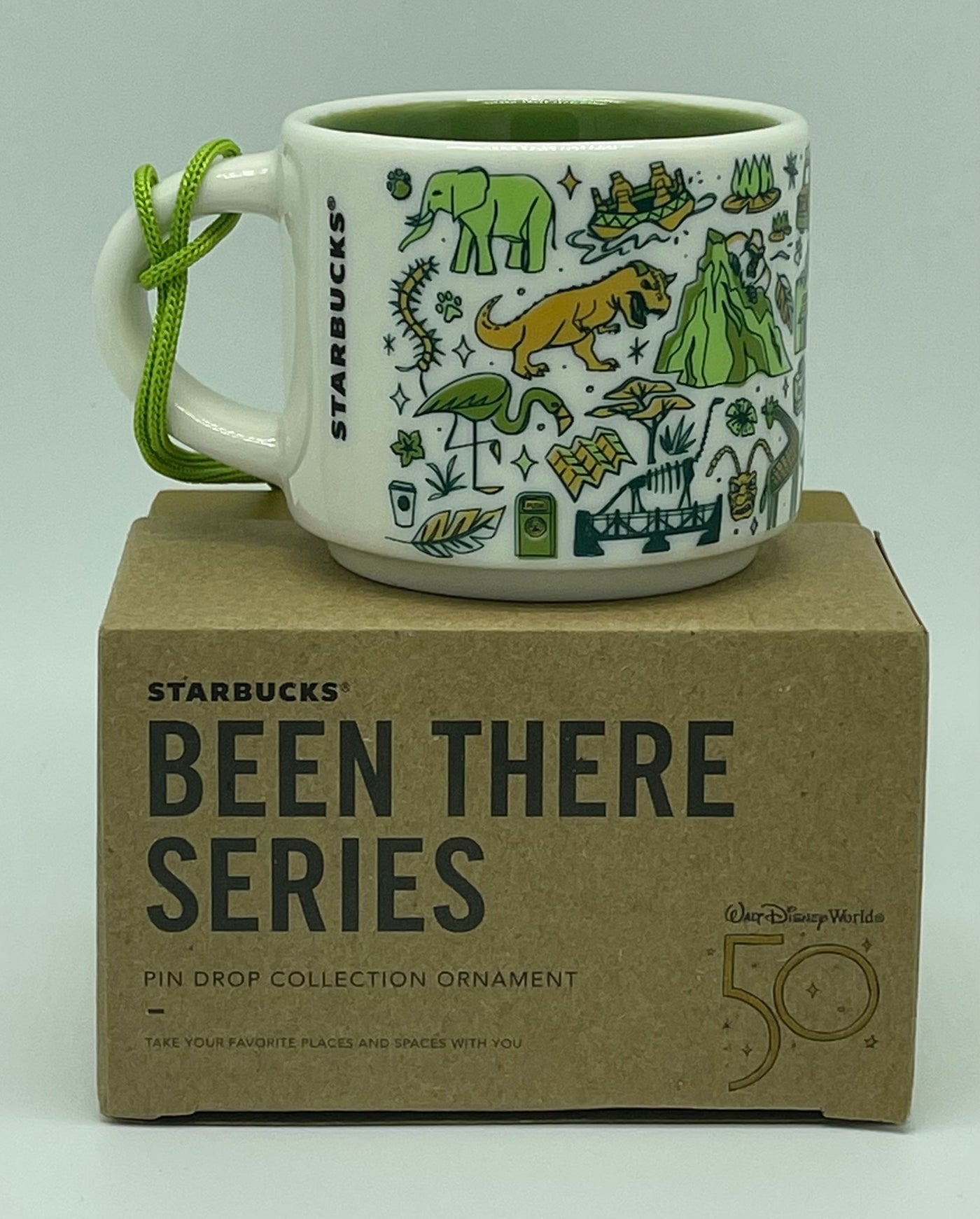 Disney WDW 50th Celebration Starbucks Been There Animal Kingdom Ornament Mug New
