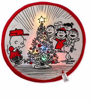 Hallmark Peanuts Gang Holiday Christmas Sketch Light-Up Throw Pillow New w Tag
