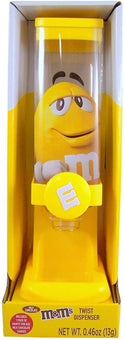 M&M's World Yellow Twist Candy Dispenser New with Box