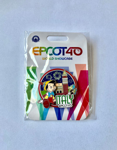 Disney Parks Epcot 40th World Showcase Italy Pinocchio Pin New with Card