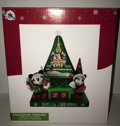 Disney Parks Mickey Minnie Castle Christmas Happy Holiday Countdown New with Box