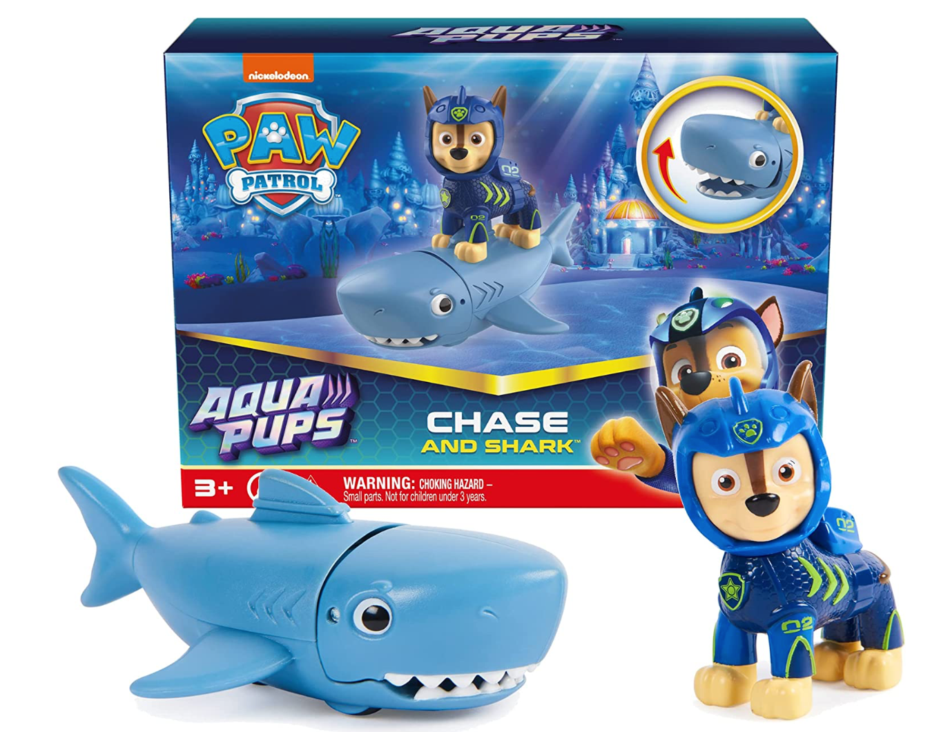 PAW Patrol Aqua Pups Chase and Shark Action Figure Set Kid Toy New With Box