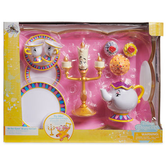 Disney Store Beauty and the Beast Be Our Guest Singing Tea Cart Play Set Belle