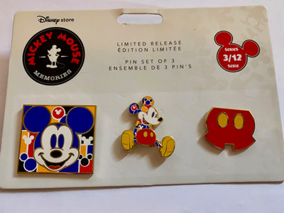 Disney Store Mickey Memories March Pin Set Limited Release New with Card