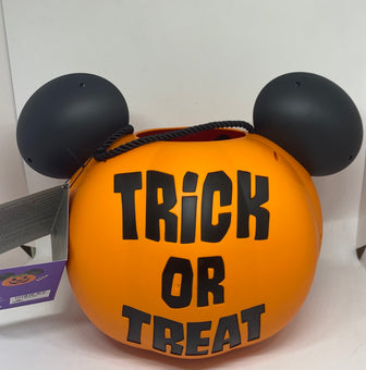 Disney Parks Mickey Pumpkin Halloween Light Up Trick or Treat Bucket New w Tag