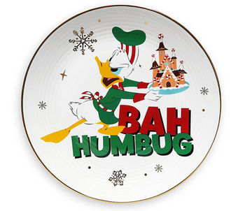 Disney Parks Holiday Cheer Donald Duck Bah Humbug Christmas Dessert Plate New