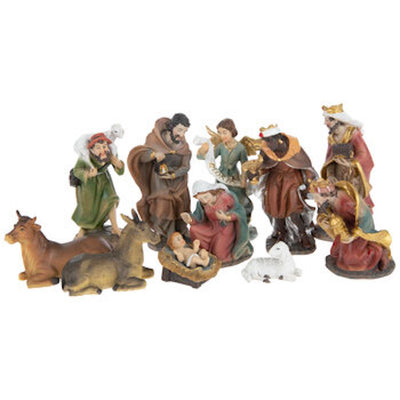 Robert Stanley Resin 11pcs Holiday Christmas Nativity Set New with Box