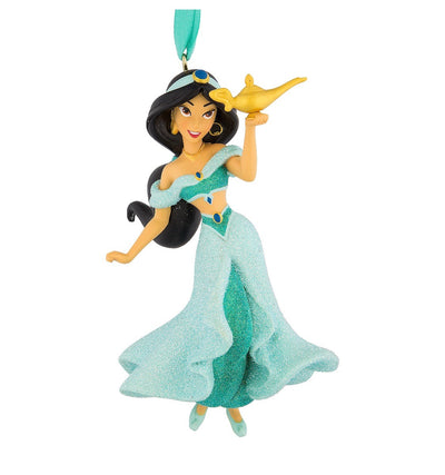 Disney Parks Jasmine with Lamp 3D Glitter Christmas Ornament New with Tags