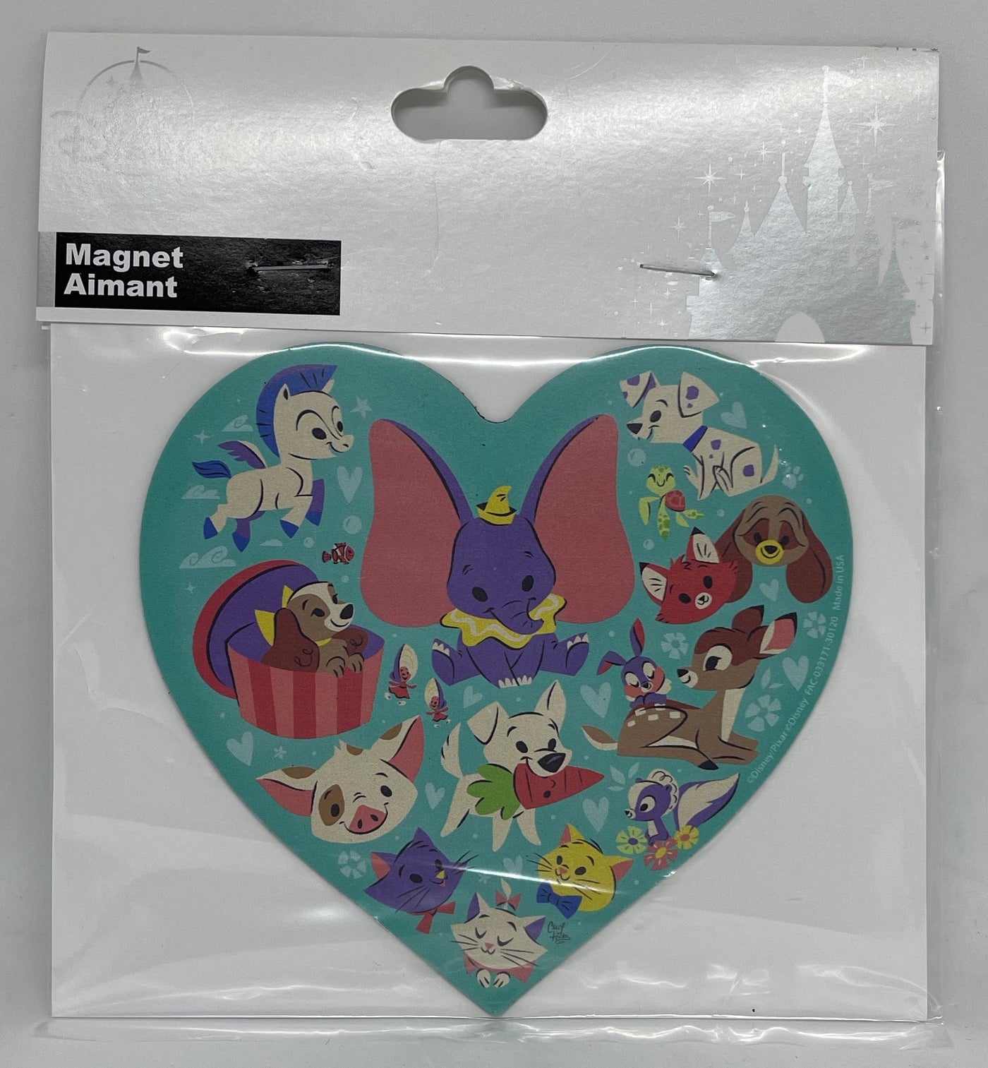 Disney Parks Heart Magnet Dumbo Lady Pegasus Bambi Pua Bolt New Sealed