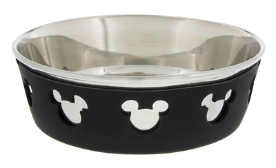 Disney Parks Mickey Icon Silicone on Metal Medium Pet Bowl New
