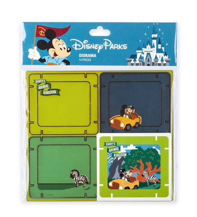 Disney Parks Animal Kingdom Mickey Paper 3D Diorama Set New