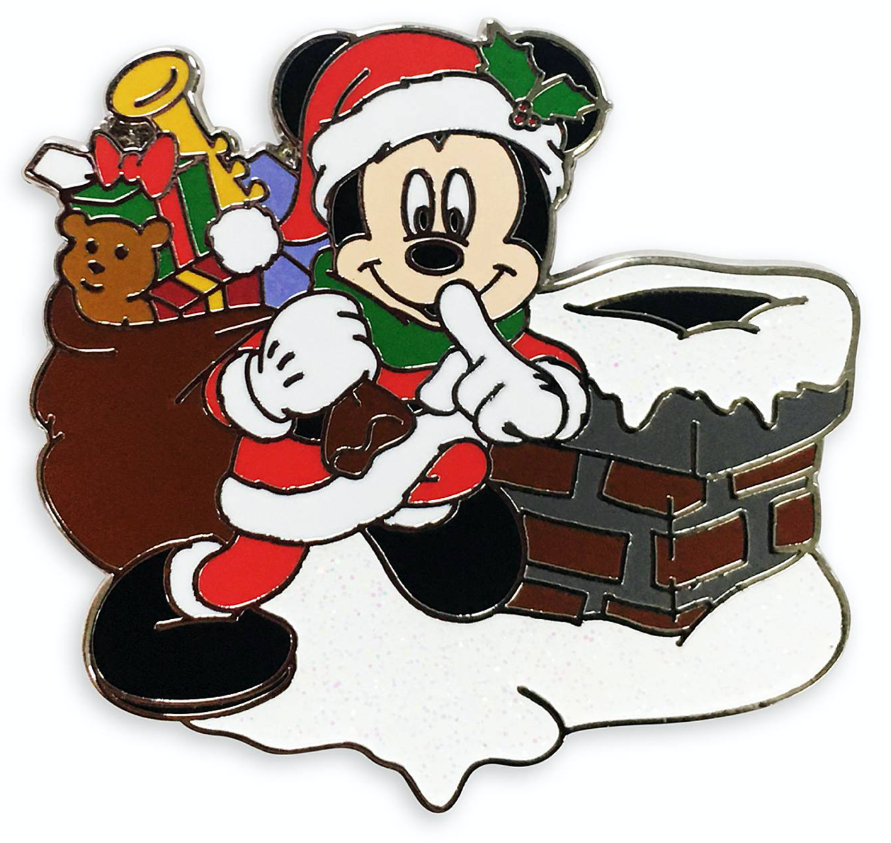 Disney Parks Santa Mickey Mouse Christmas Holiday Pin Set New with Card