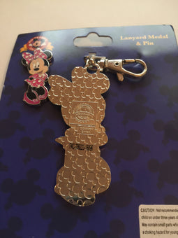 Disney Parks Minnie Mouse Lanyad Medal / Pin New with Card