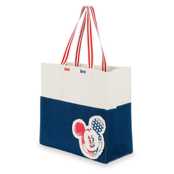 Disney Parks Walt Disney World Mickey Americana Cotton Tote Bag New with Tags