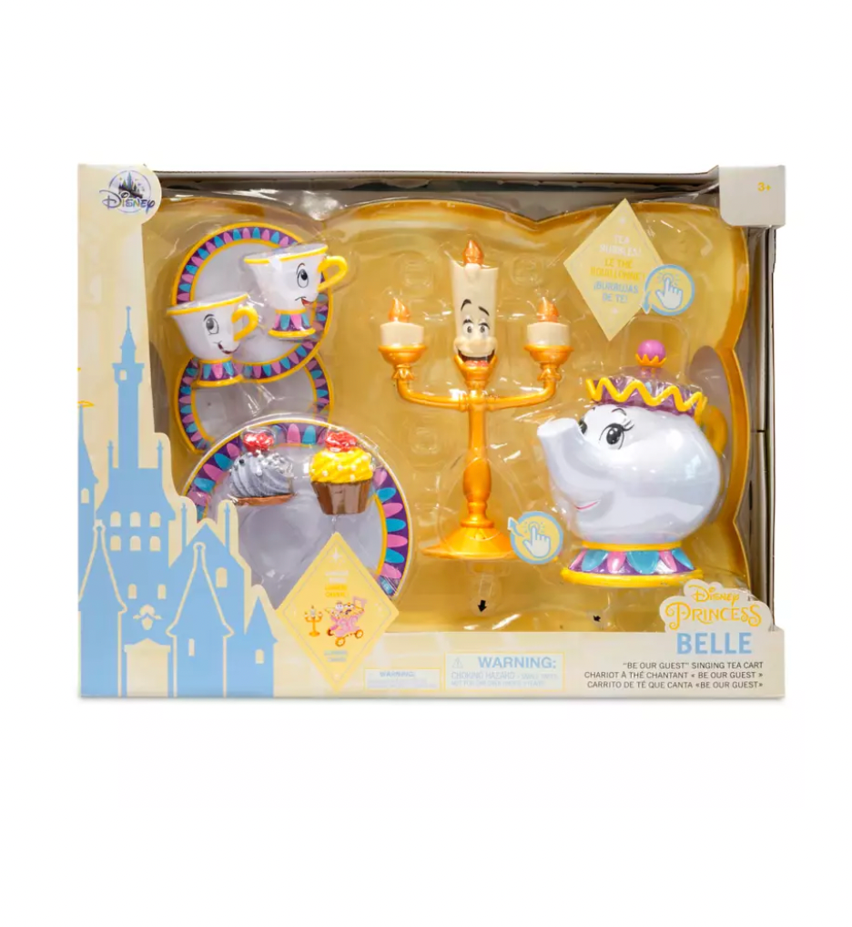 Disney Beauty and the Beast Be Our Guest Singing Tea Cart Lumiere Toy New Box