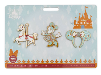 Disney Minnie The Main Attraction Enchanted King Arthur Carrousel Pin Set New