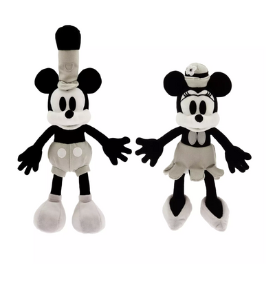 Disney 100 Celebration Mickey and Minnie Steamboat Willie Plush Set New with Tag