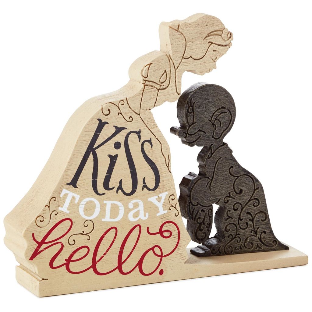 Hallmark Disney Snow White Kiss Today Hello Quote Sign Figurine New