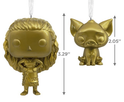 Hallmark 2022 Funko Pop Disney Moana and Pua Gold Christmas Ornament New