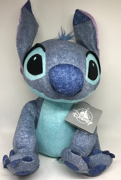 Disney Parks Stitch Denim Plush New with Tags