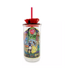 Disney Beauty and the Beast Rose Stained Glass Tumbler with Straw New