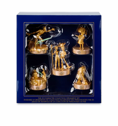 Disney Walt Disney World 50th Fab 50 Hollywood Christmas Ornament Set New Box