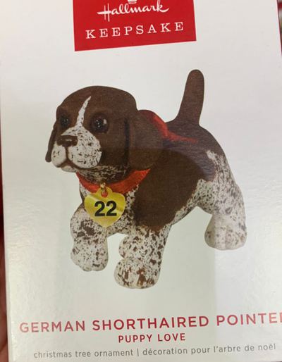 Hallmark 2022 Puppy Love German Shorthaired Pointer Christmas Ornament New Box