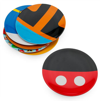 Disney Parks Mickey and Friends Ware Set of 6 Melamine Plates New