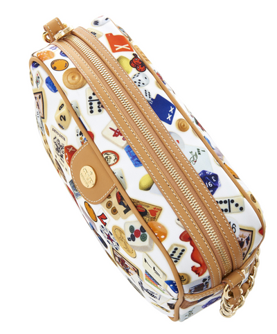 Las Vegas Life is a Game White Bag Crossbody Made in Italy Divo Diva New