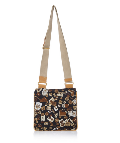 Madrid Life is a Game Dark Brown Shoulder Bag Made in Italy by Divo Diva New