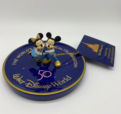 Disney Parks WDW 50th Magical Celebration Mickey Minnie Trinket Tray New with Tag
