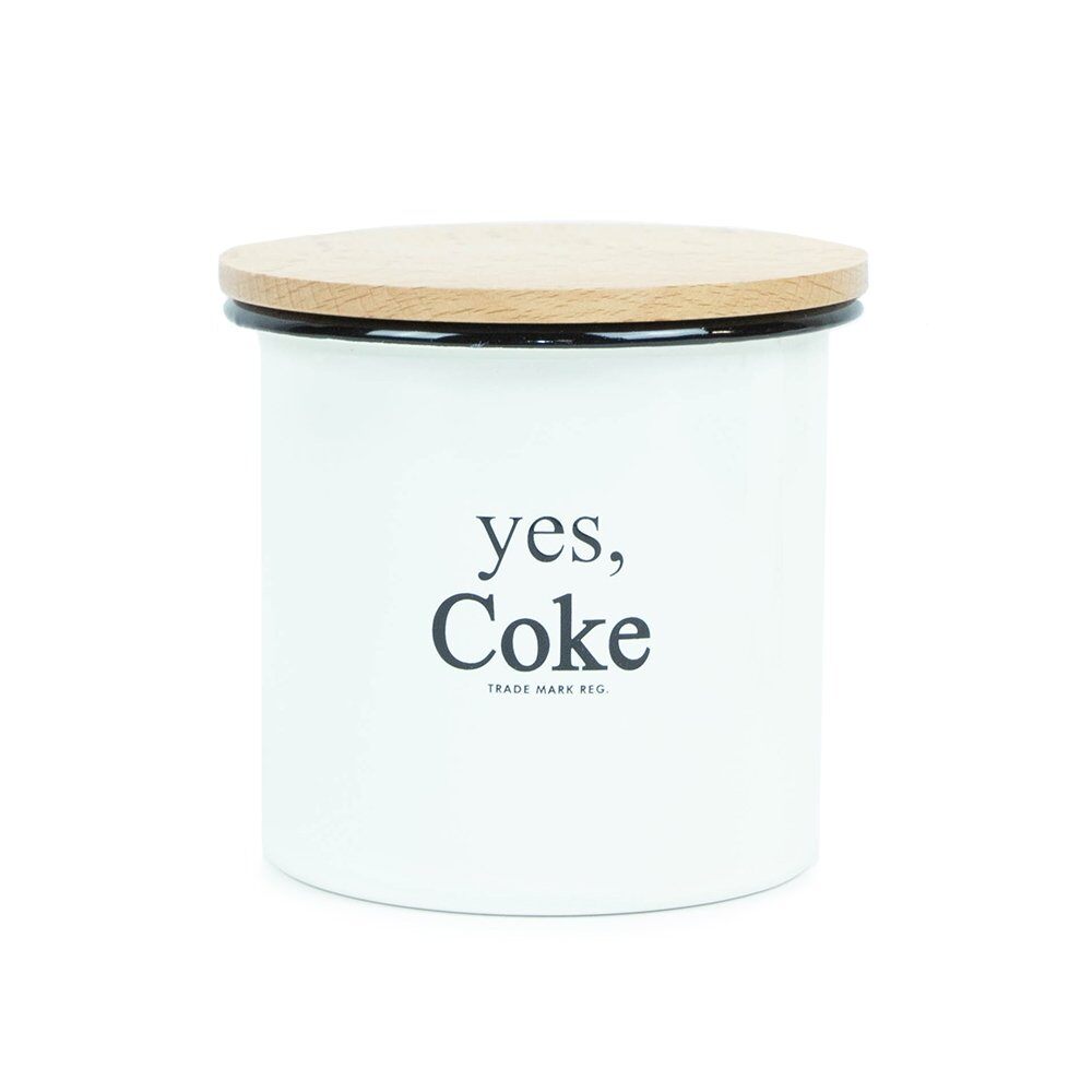 Authentic Coca-Cola Coke Enamelware Canister Small New
