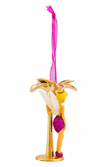Disney Disneyland Paris Tinker Bell and Palm Tree Hanging Christmas Ornament New