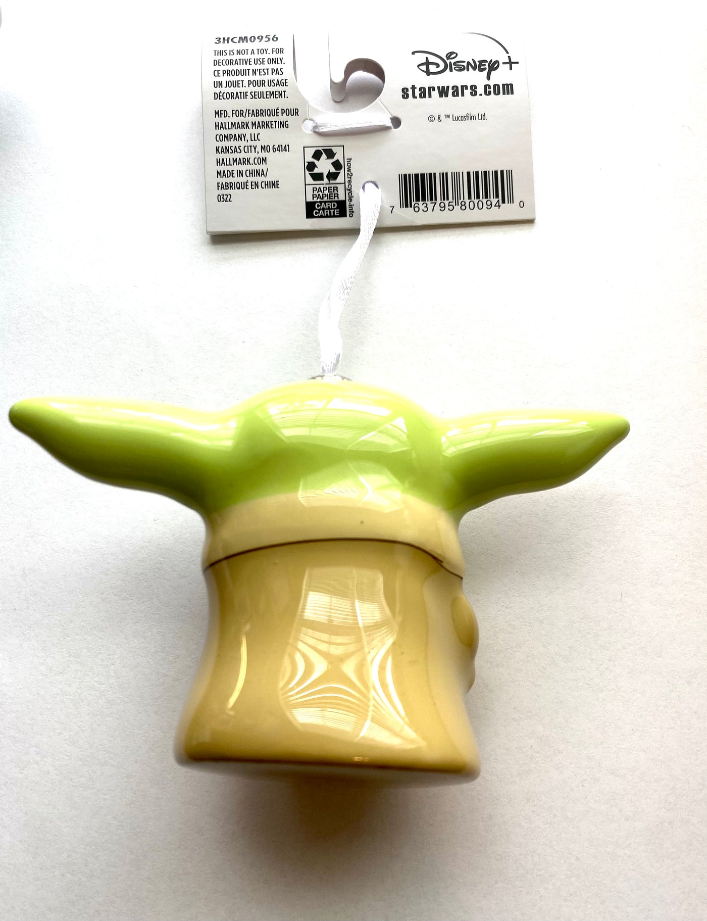 Hallmark Star Wars Mandalorian Grogu Decoupage Christmas Ornament New With Tag