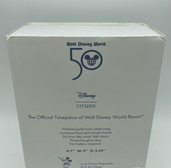 Disney 50th Anniversary Mickey Citizen Double Bell Alarm Clock New with Box