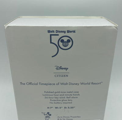 Disney 50th Anniversary Mickey Citizen Double Bell Alarm Clock New with Box