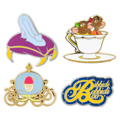 Disney Cinderella Pin Trading Flair Set Jaq Gus Glass Slipper Pumpkin Coach New